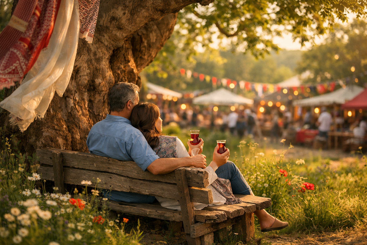 Senlik alaninda sakin bir kose