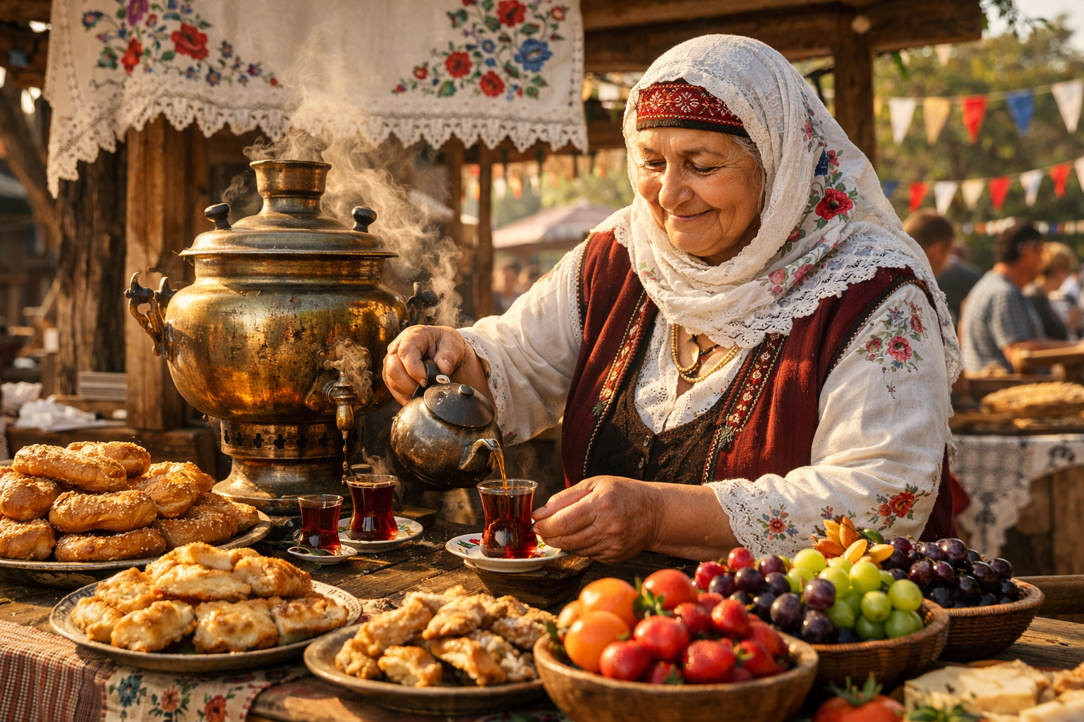 Senlik alaninda yerel ikram gorunumu
